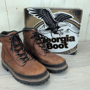 Georgia Boots 6" Waterproof Laceup Tan Brown Leather Mens Size 11.5W